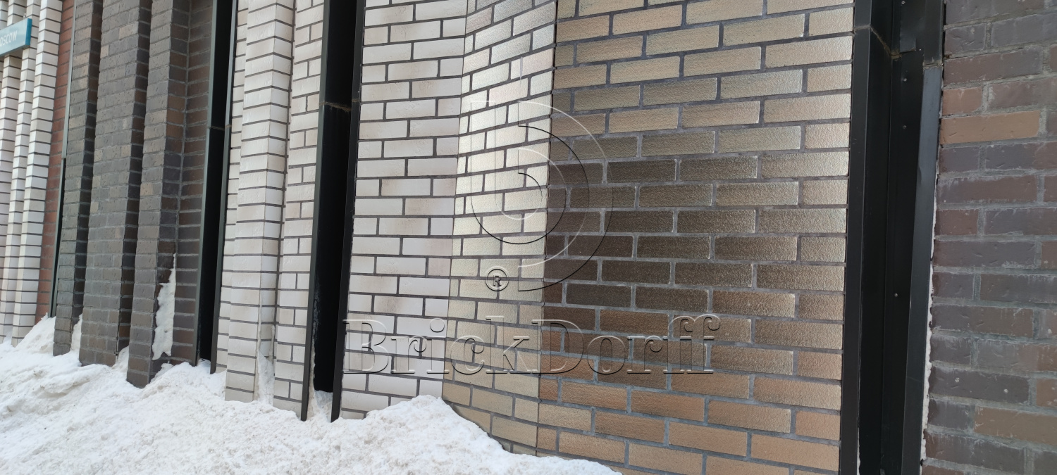 Золотая бронза 250х71х14 Клинкерная фасадная плитка облицовочная под кирпич для ВентФасада