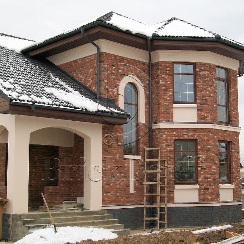 Клинкерная фасадная плитка облицовочная под кирпич Stroeher (Штроер) Steinlinge 374 shabbyrot рельефная NF14, 240*71*14 мм