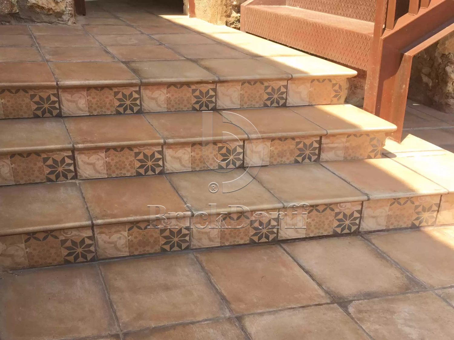 Alhamar SALMON Exagres 330*330*12 мм, клинкерная ступень флорентинер- с капиносом, противоскользящая