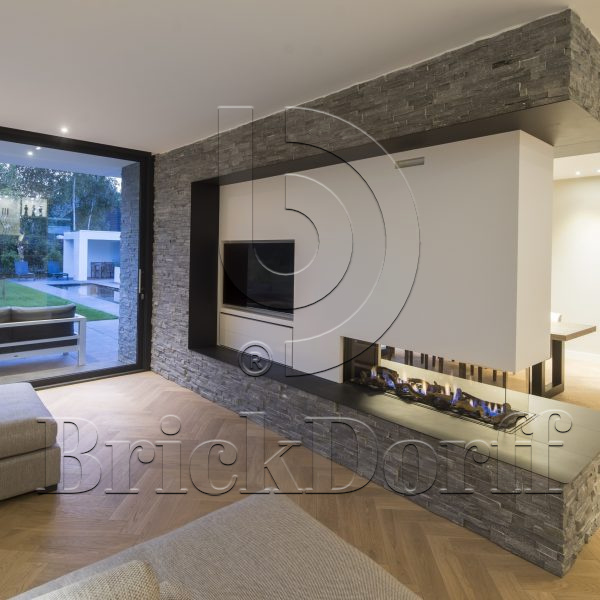 Сланец Черный-018 600*150*10-20 мм, натуральный камень для фасада и интерьера BD