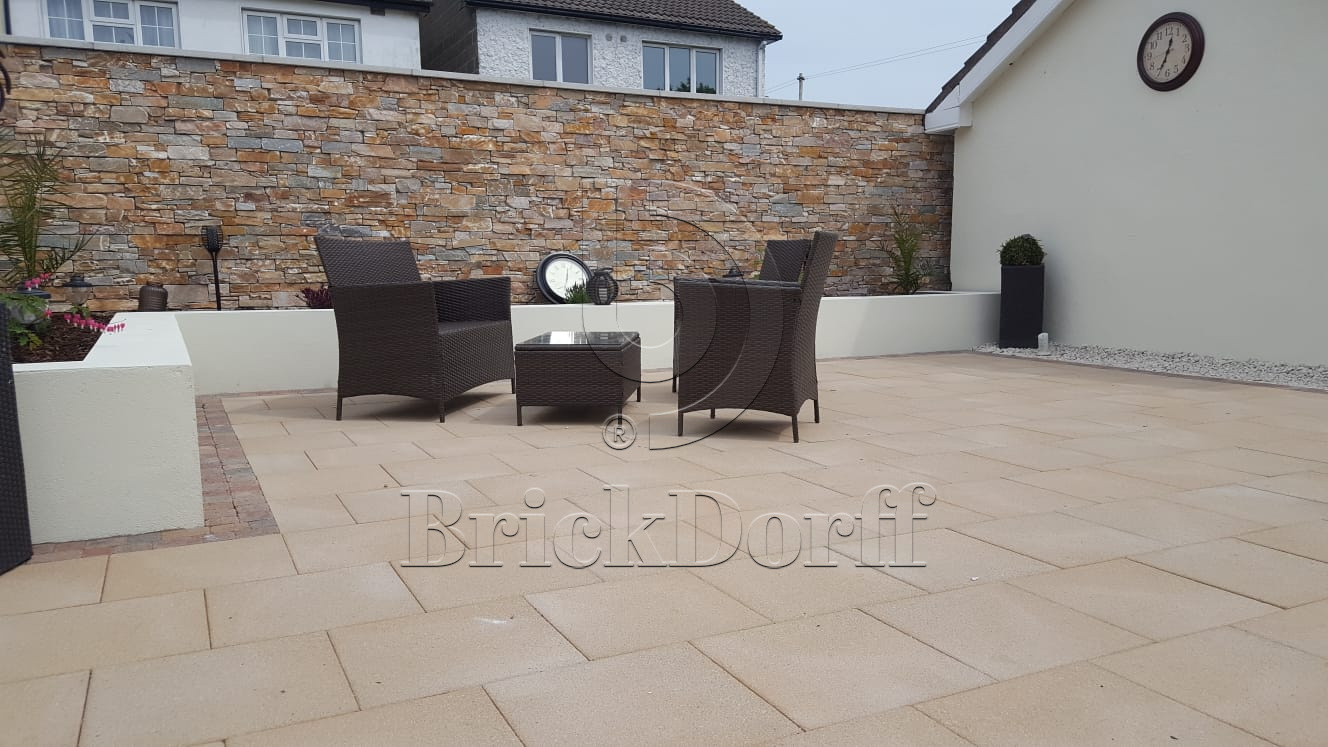 Камень грубый кварцит бежевый 550*200*20\40 мм, натуральный камень для фасада и интерьера BD