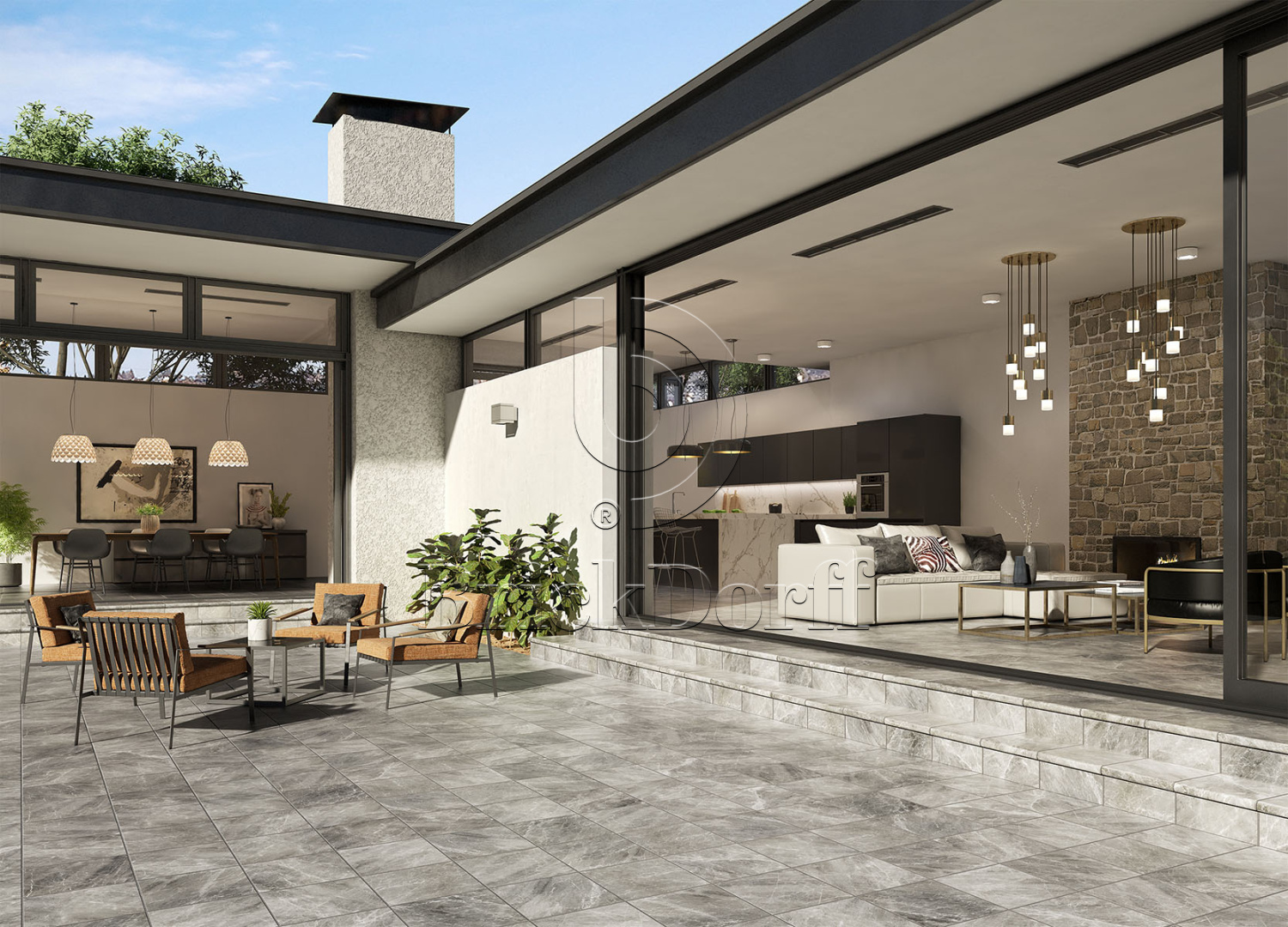 Nevada BASALTO Exagres 330*330*12 мм, клинкерная ступень флорентинер- с капиносом, противоскользящая