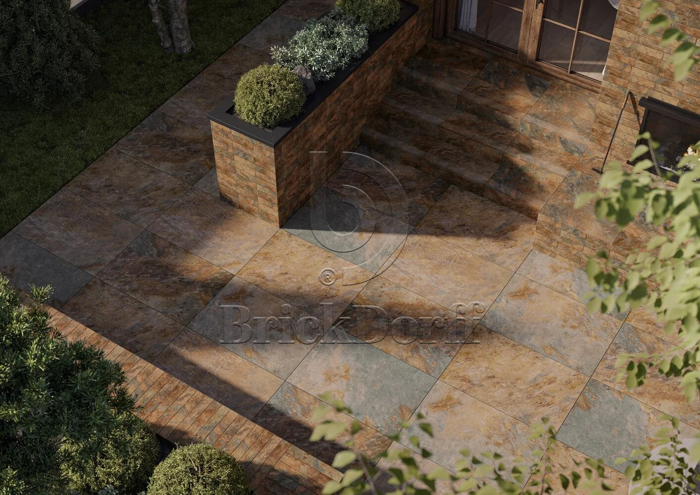 Клинкерная плитка Ardis Rust 600x300x8,5 мм – для улицы, террасы, крыльца, лестницы, морозостойкая