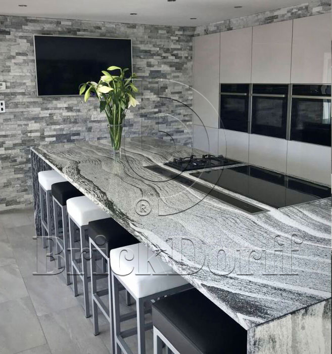 Кварцит бело-серый 1308g 600*150*10-20 мм, натуральный камень для интерьера и фасада BD