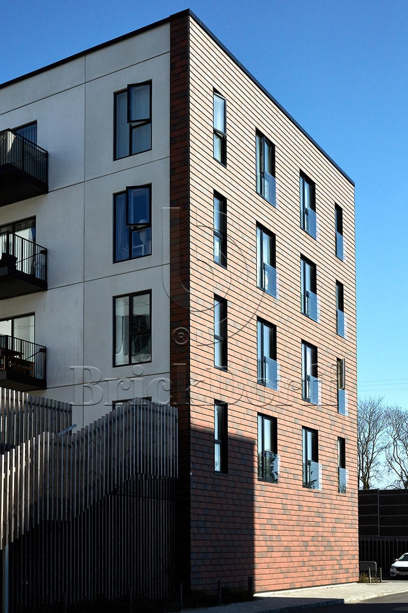 Tempio Rustikotta RED FLAMED 200x400x14мм Дранка керамическая плитка для навесного вент Фасада и Кровли