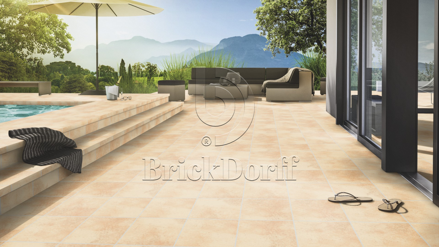 Клинкерная Плитка напольная противоскользящая Stroeher KERAPLATTE AERA 722 paglio 444*294*10 мм