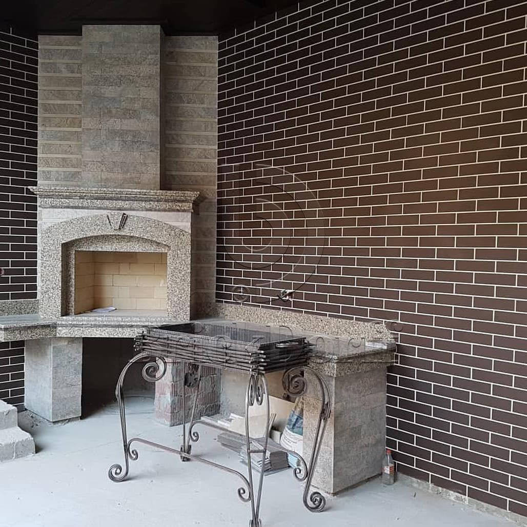 NATURAL BROWN DURO 245X66х7,4 мм Клинкерная фасадная плитка под кирпич облицовочная коричневая