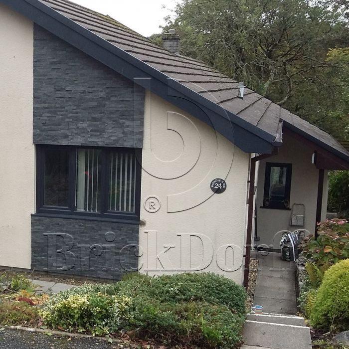 Сланец Черный-018 600*150*10-20 мм, натуральный камень для фасада и интерьера BD