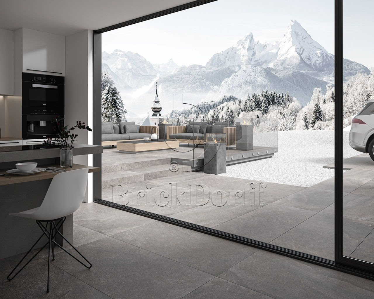 Natural Rocks Silver Grys 595*895*20 мм тротуарная плитка уличная, противоскользящая, керамогранитная Paradyz