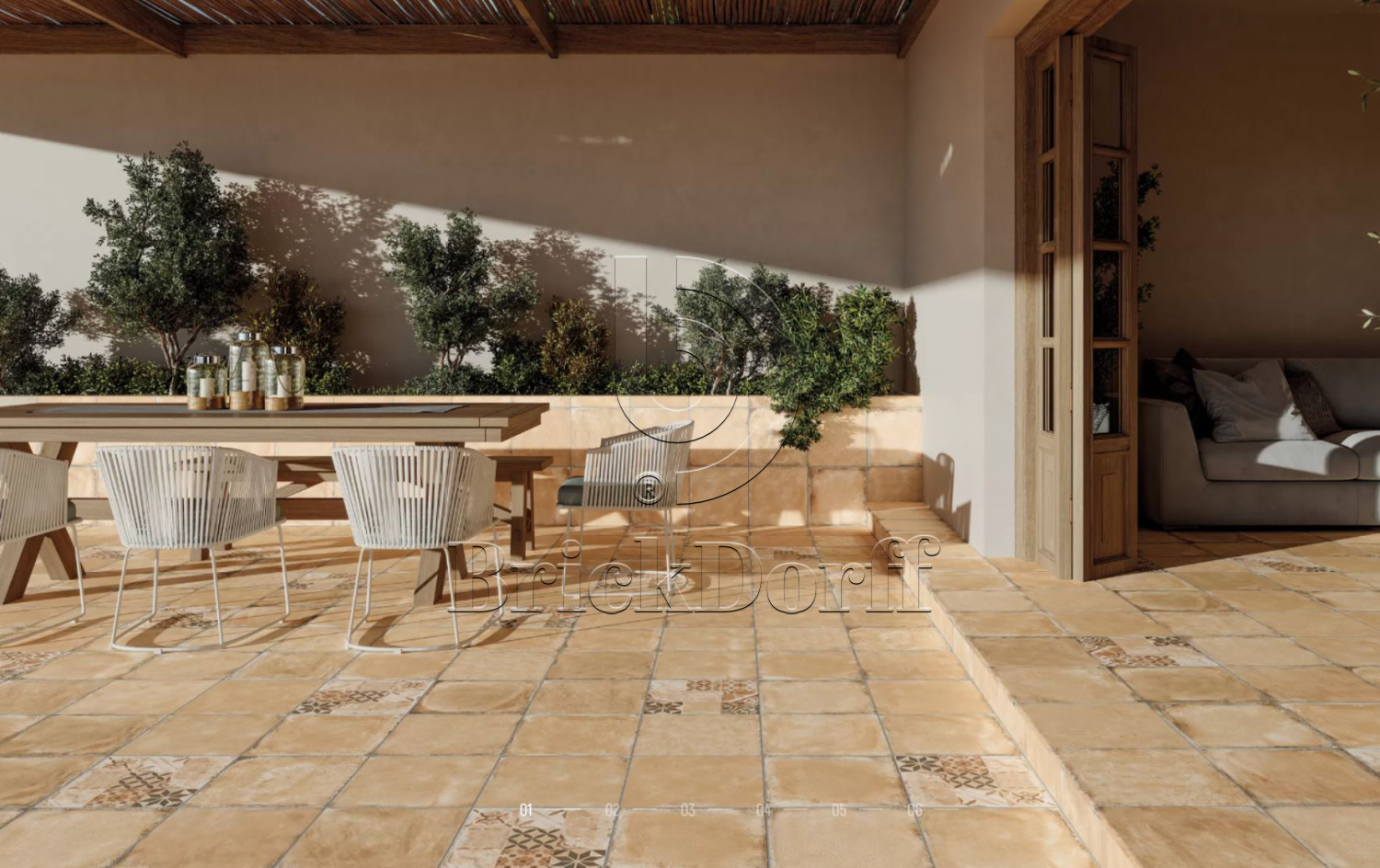 Alhamar PAJA Exagres 330*330*12 мм, клинкерная ступень флорентинер- с капиносом, противоскользящая