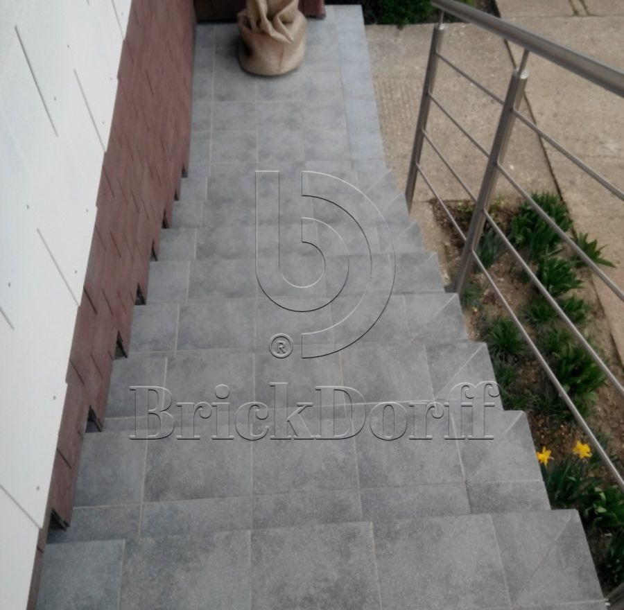 Клинкерная Плитка напольная противоскользящая Stroeher KERAPLATTE ROCCIA 840 grigio 240*115*10 мм