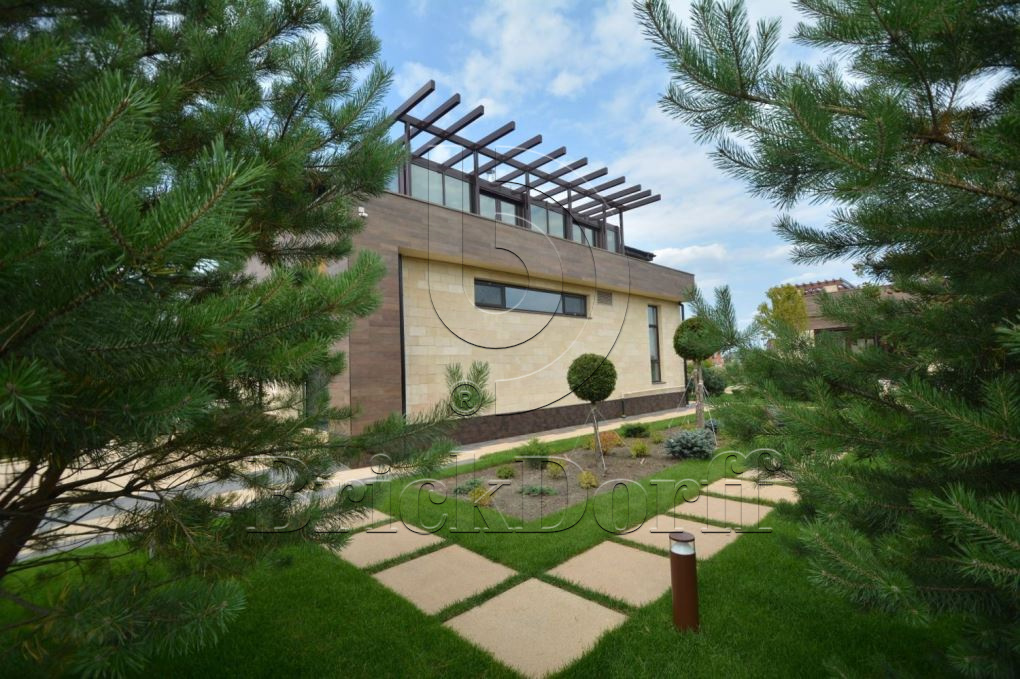 Фасадная облицовочная декоративная плитка травертин-касса 01