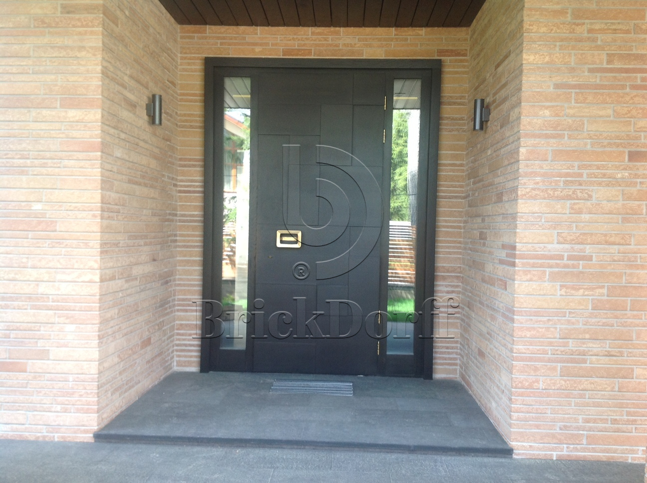 Клинкерная фасадная плитка облицовочная под кирпич Stroeher (Штроер) Zeitlos 355 sandschmelz рельефная NF14, 240*71*14 мм