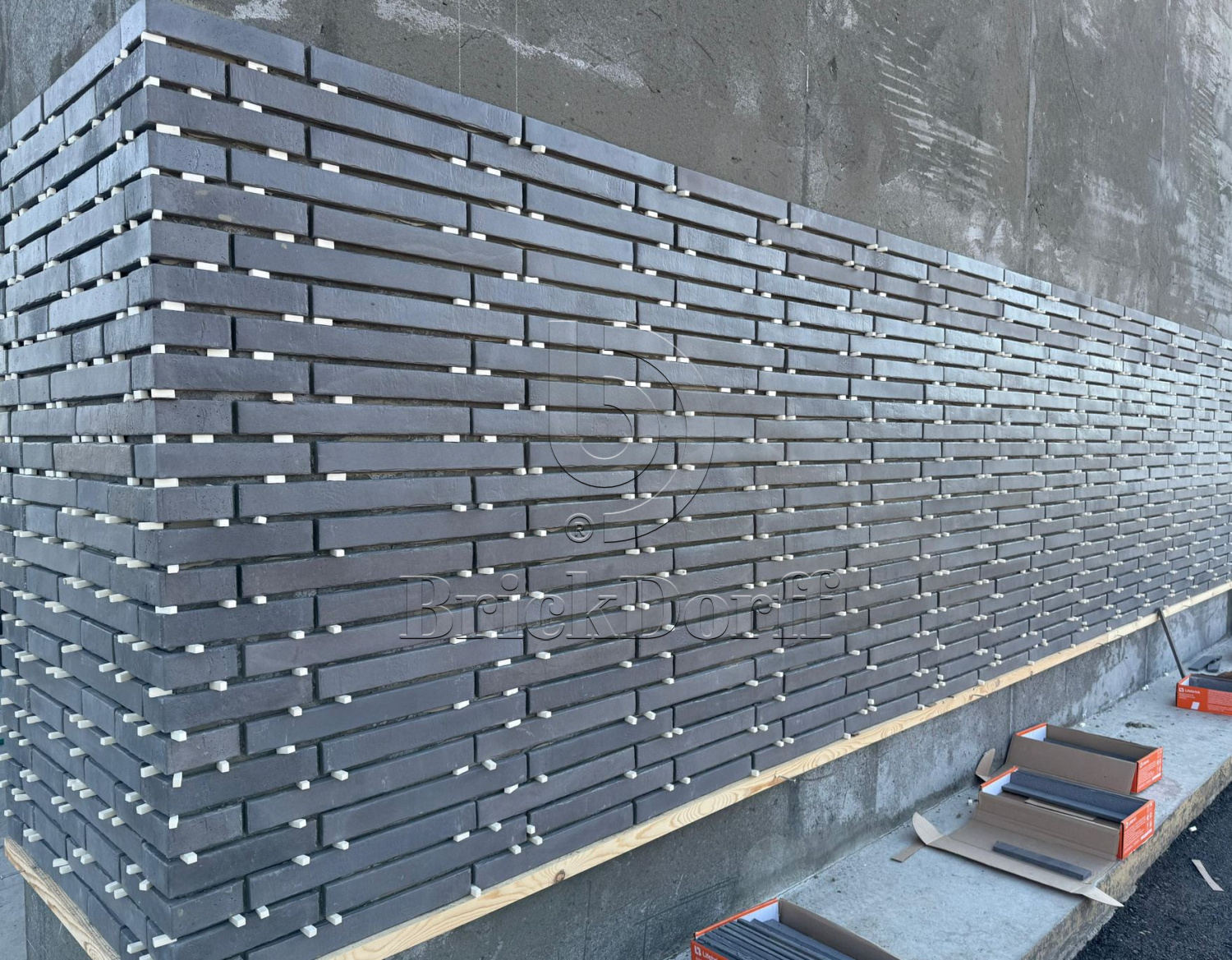 Фасадная ригельная плитка под клинкер Life Brick Лонг 203, 430*52*15 мм