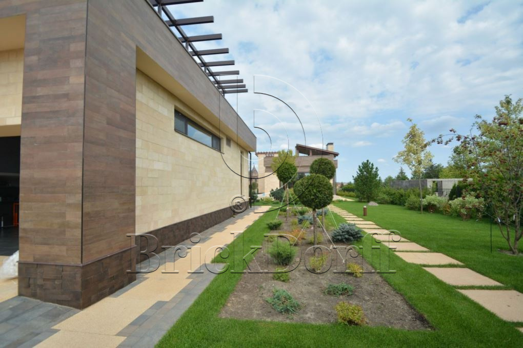 Фасадная облицовочная декоративная плитка травертин-касса 01