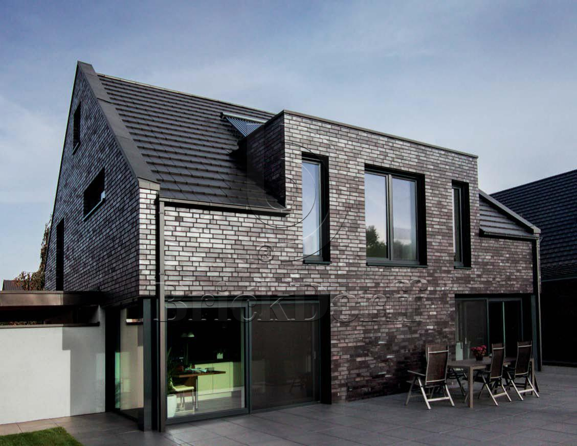 Кирпич облицовочный Клинкерный ABC 8954 Hamburg schwarz-blau-bunt Kohlebrand glatt NF 240*115*71 мм