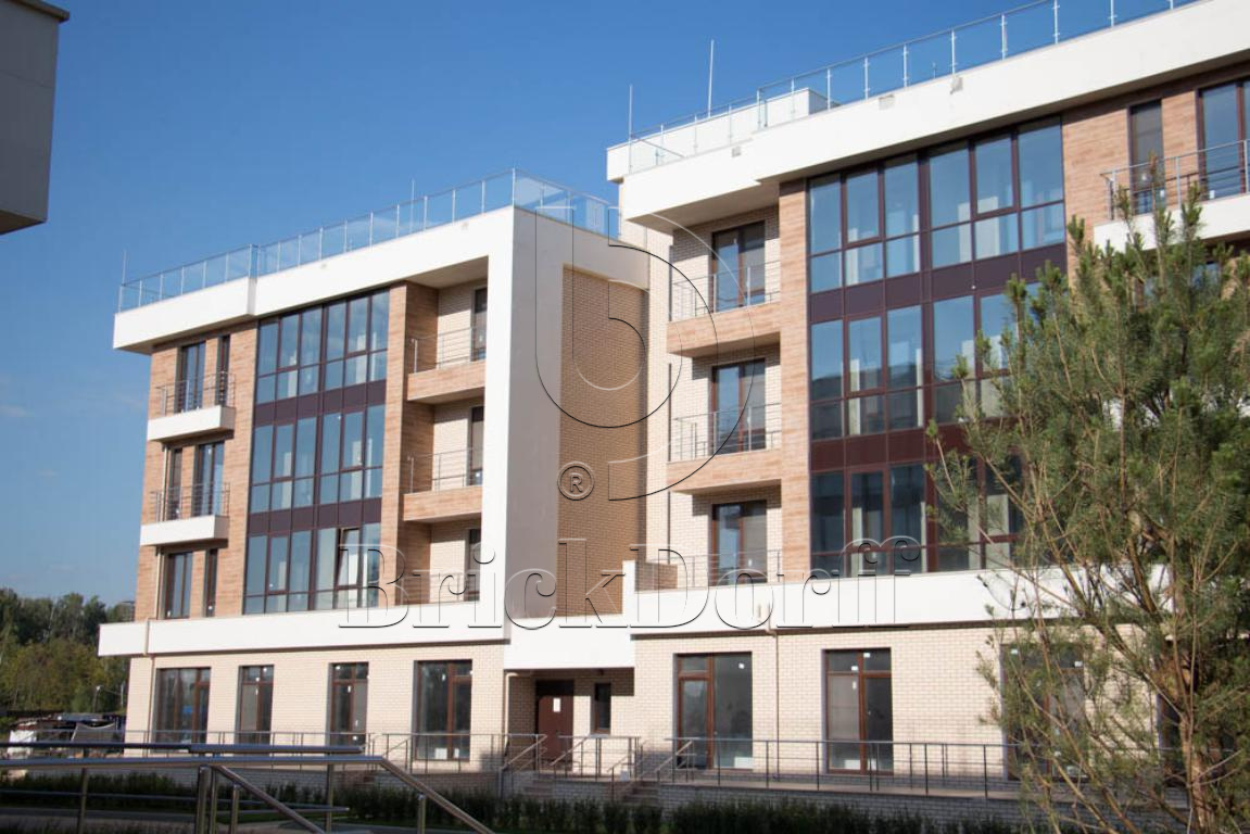 Клинкерная фасадная плитка облицовочная под кирпич Stroeher (Штроер) Zeitlos 351 kalkbrand рельефная, 400*35*14 мм