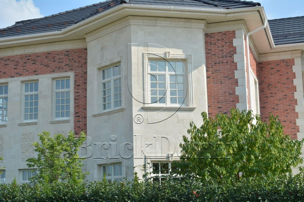 Фасадная облицовочная декоративная плитка травертин-касса 01