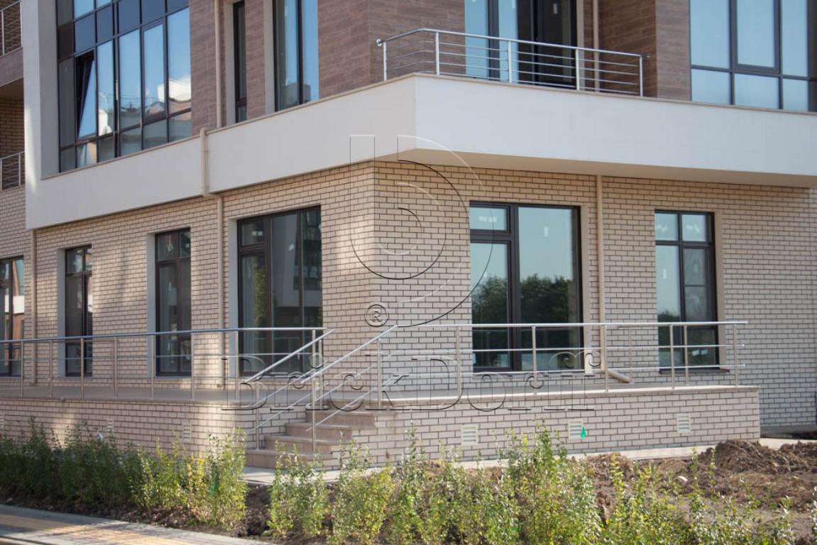 Клинкерная фасадная плитка облицовочная под кирпич Stroeher (Штроер) Zeitlos 351 kalkbrand рельефная, 400*35*14 мм