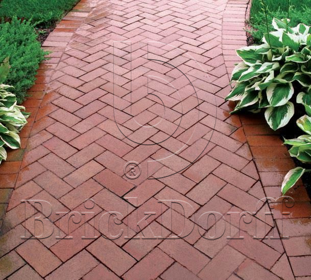 Тротуарная плитка / брусчатка Клинкерная ЛСР (RAUF Design) темно-красный "Эдинбург" 200*100*50 мм