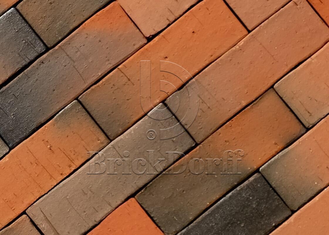 Регенсбург флэш, красная ригельная тротуарная плитка/брусчатка клинкерная 250*80*52 мм, пятый элемент