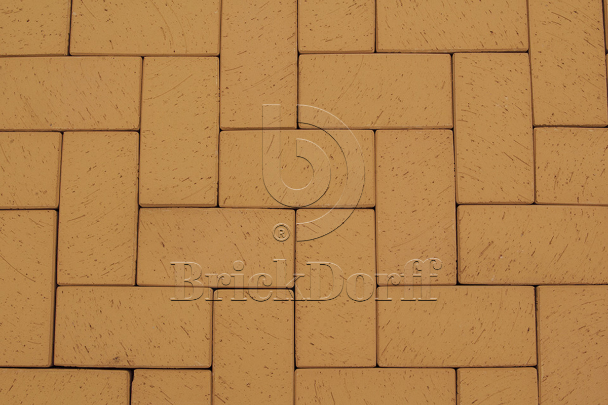 Клинкерная тротуарная плитка - брусчатка Lode DZINTRA  темно-желтый 200х100х52 мм