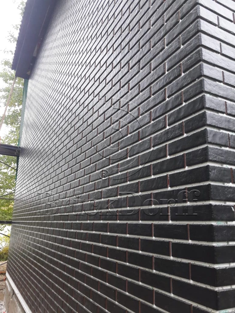 SCANDIANO NERO 245X66х7,4 мм Клинкерная фасадная плитка под кирпич облицовочная черная