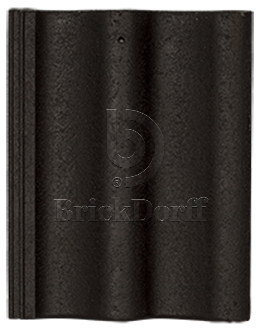 Натуральная цементно-песчаная черепица рядовая Classic черный 20, Kriastak Baltic tile