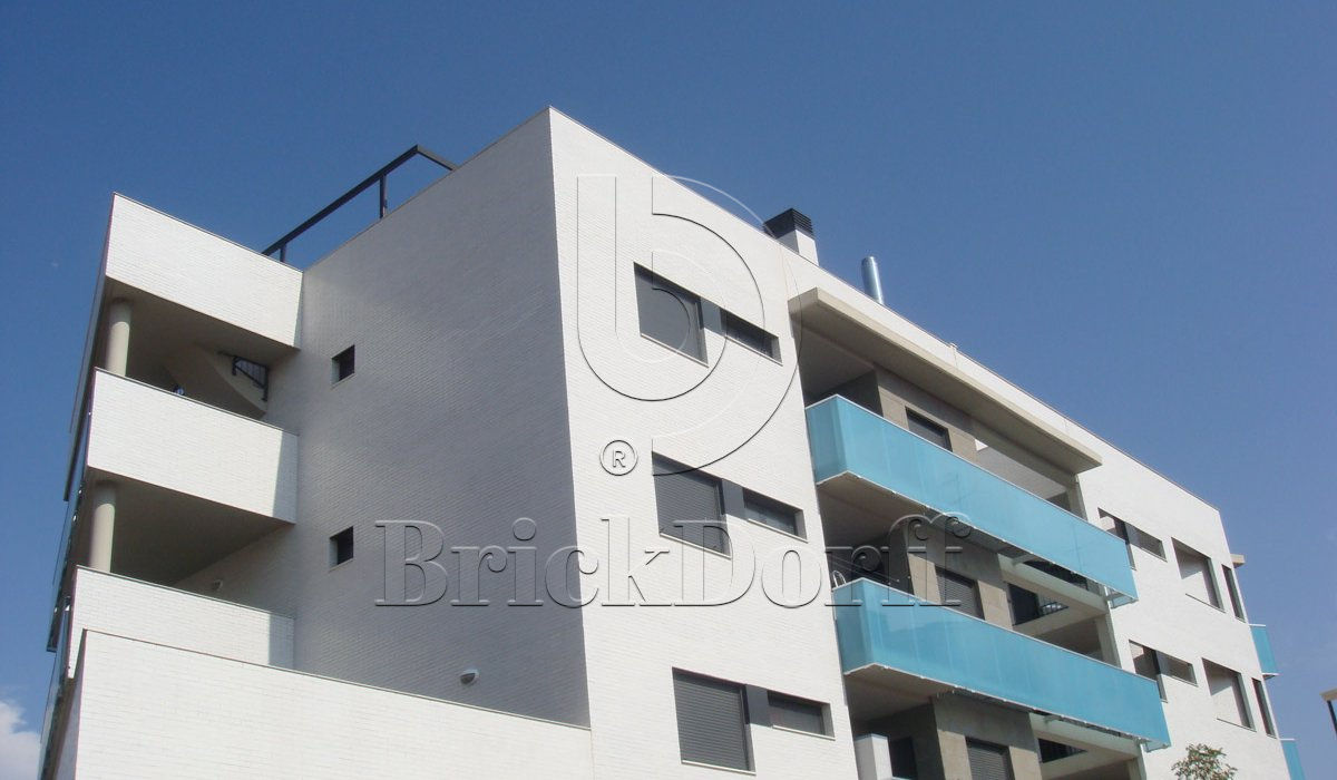 Глазурованная клинкерная фасадная плитка под кирпич ABC Weiss 300 белая, 240*115*10 мм