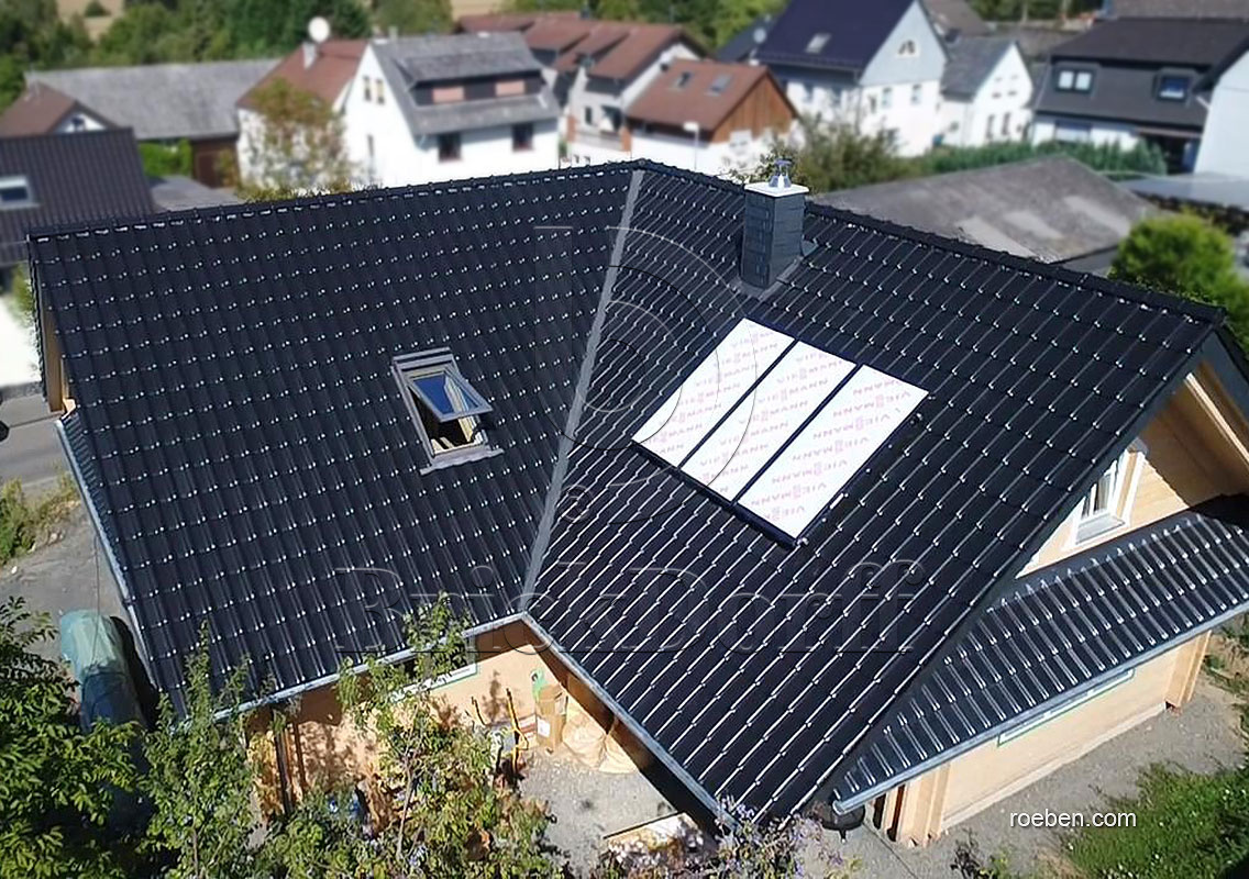 Керамическая черепица рядовая Roben LUGANO базальт ангоб