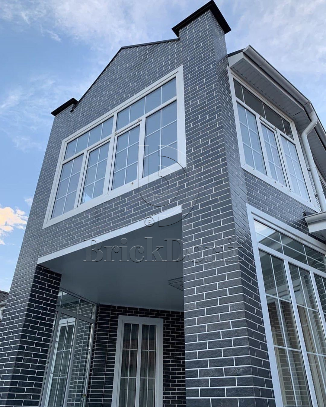 Viano Antracite 245X66х7,4 мм Клинкерная фасадная плитка под кирпич облицовочная, антрацит серый