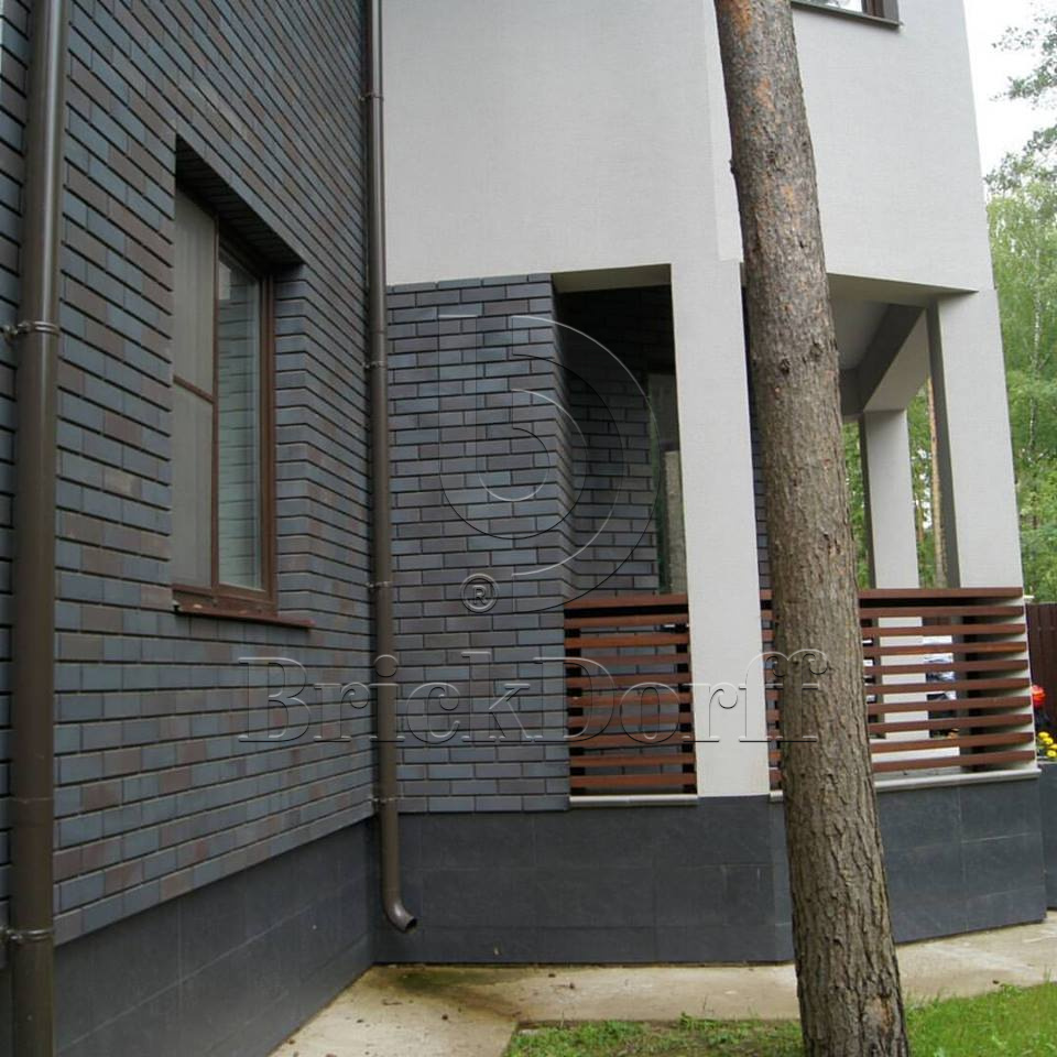 Клинкерная фасадная плитка облицовочная под кирпич Stroeher (Штроер) Keraprotect Chromatic 336 metallic black гладкая NF11, 240*71*11 мм