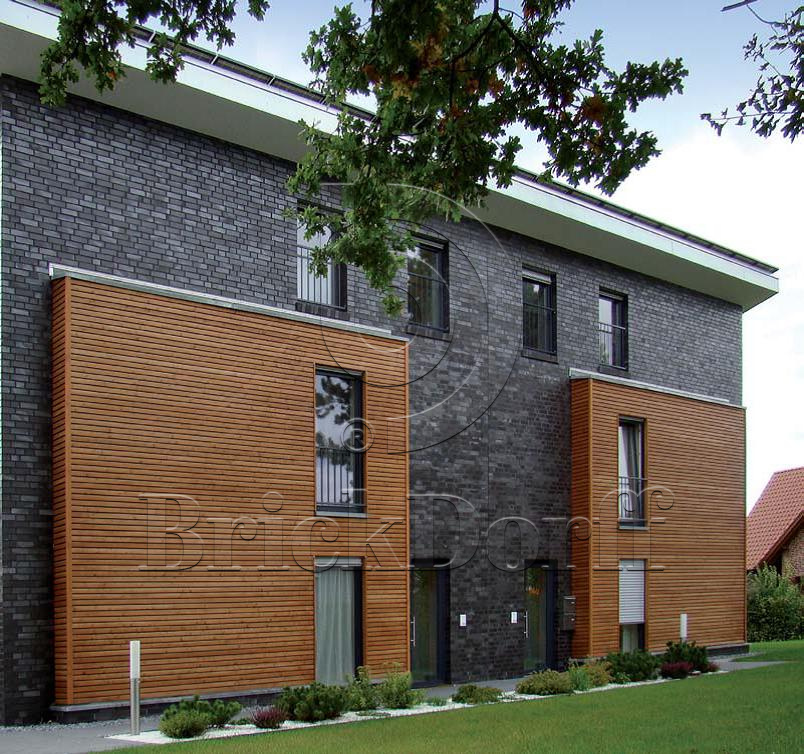 Кирпич облицовочный Клинкерный ABC 8954 Hamburg schwarz-blau-bunt Kohlebrand glatt NF 240*115*71 мм