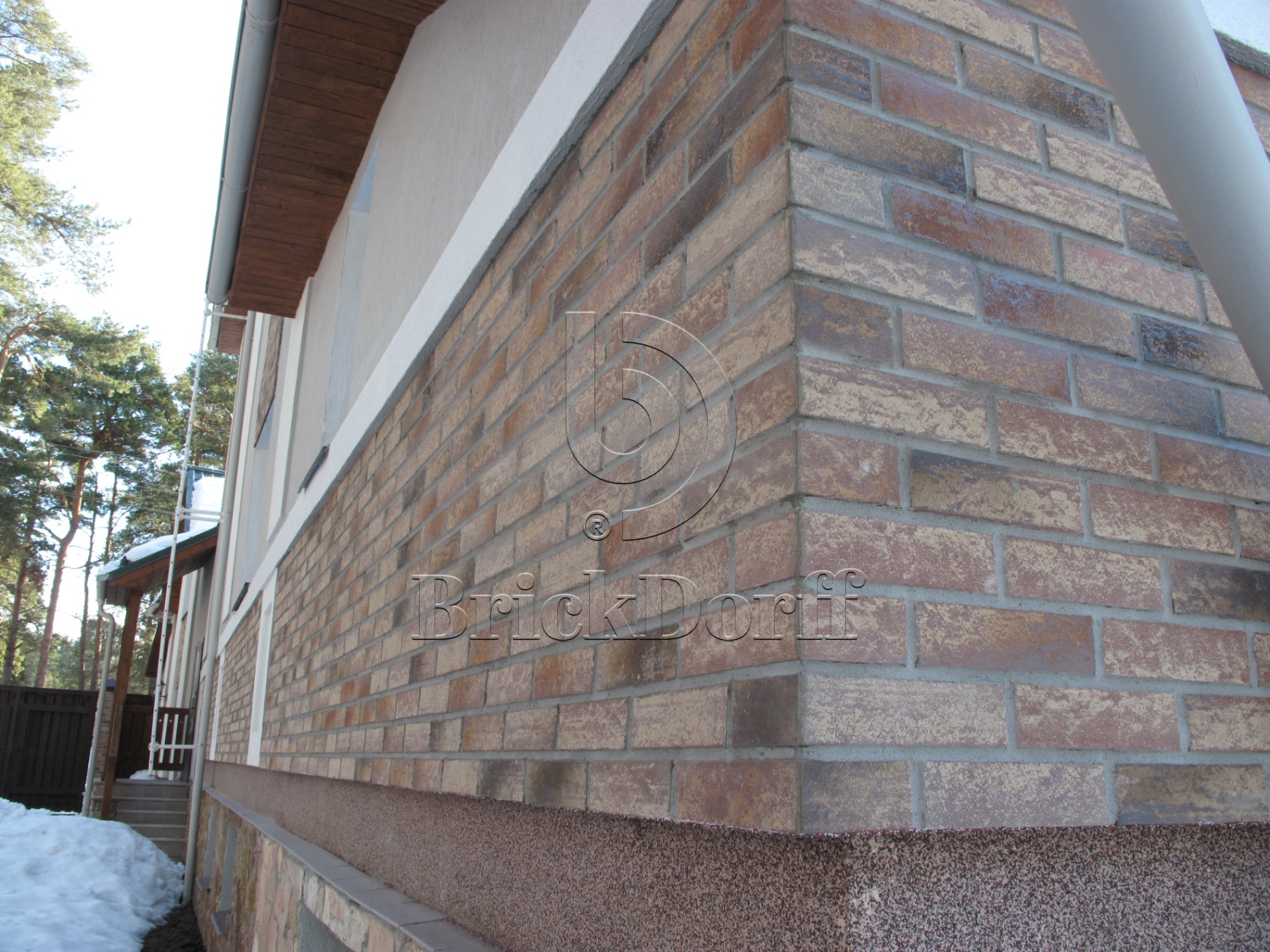 Клинкерная фасадная плитка облицовочная под кирпич Stroeher (Штроер) Zeitlos 357 backstein рельефная, 400*35*14 мм