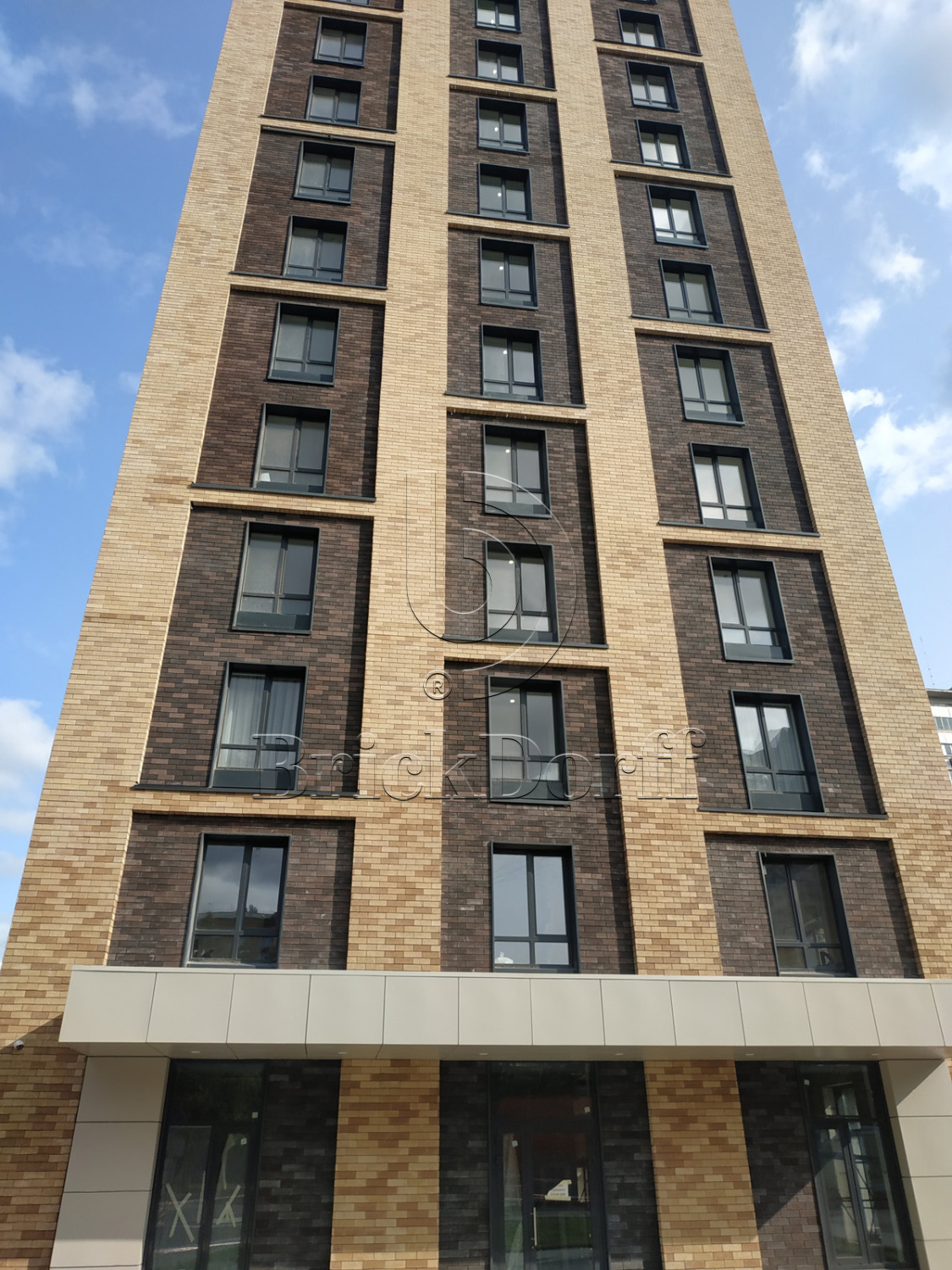 Борн-1 Плитка под кирпич для навесного вент фасада без расшивки шва  250X65X24 мм искусственный камень