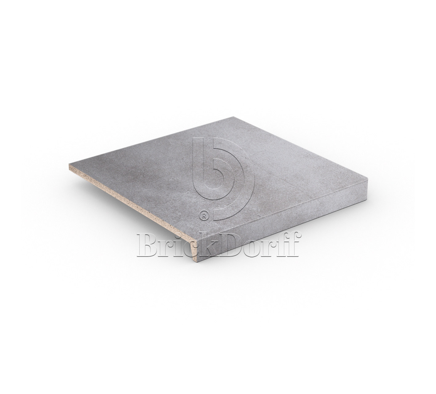 Клинкерная Ступень лофт противоскользящая плитка Stroeher KERAPLATTE AERA T 705 betone 294*340*35*11 мм