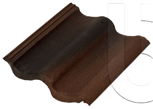 Натуральная цементно-песчаная черепица рядовая Antik коричневый 85, Осенний лист Kriastak Baltic tile