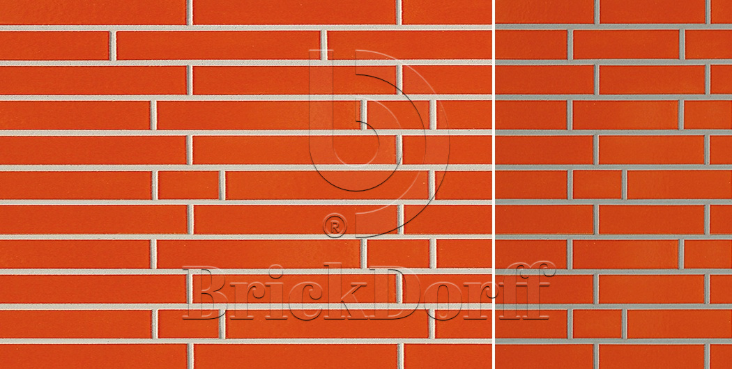 Фасадная Термопанель из Пенополиуретана ППУ 40 мм с Клинкерной Глазурованной плиткой Orange 320, 240*71*10 мм