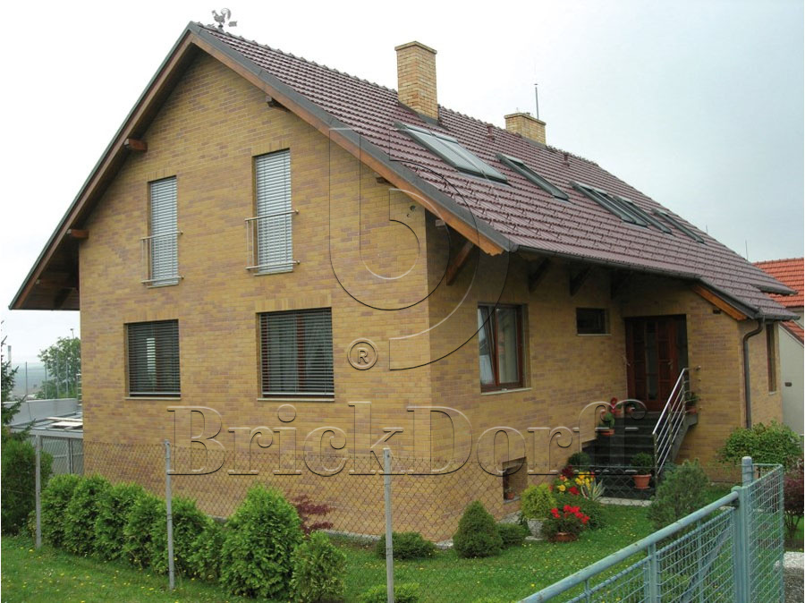 Клинкерная фасадная плитка облицовочная под кирпич Stroeher (Штроер) Keravette Chromatic 307 weizengelb гладкая DF8, 240*52*8 мм