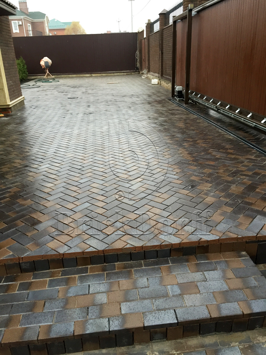 Тротуарная плитка / брусчатка Клинкерная ABC Lederfarben black (Ледерфарбен блакк) 200*100*45 мм