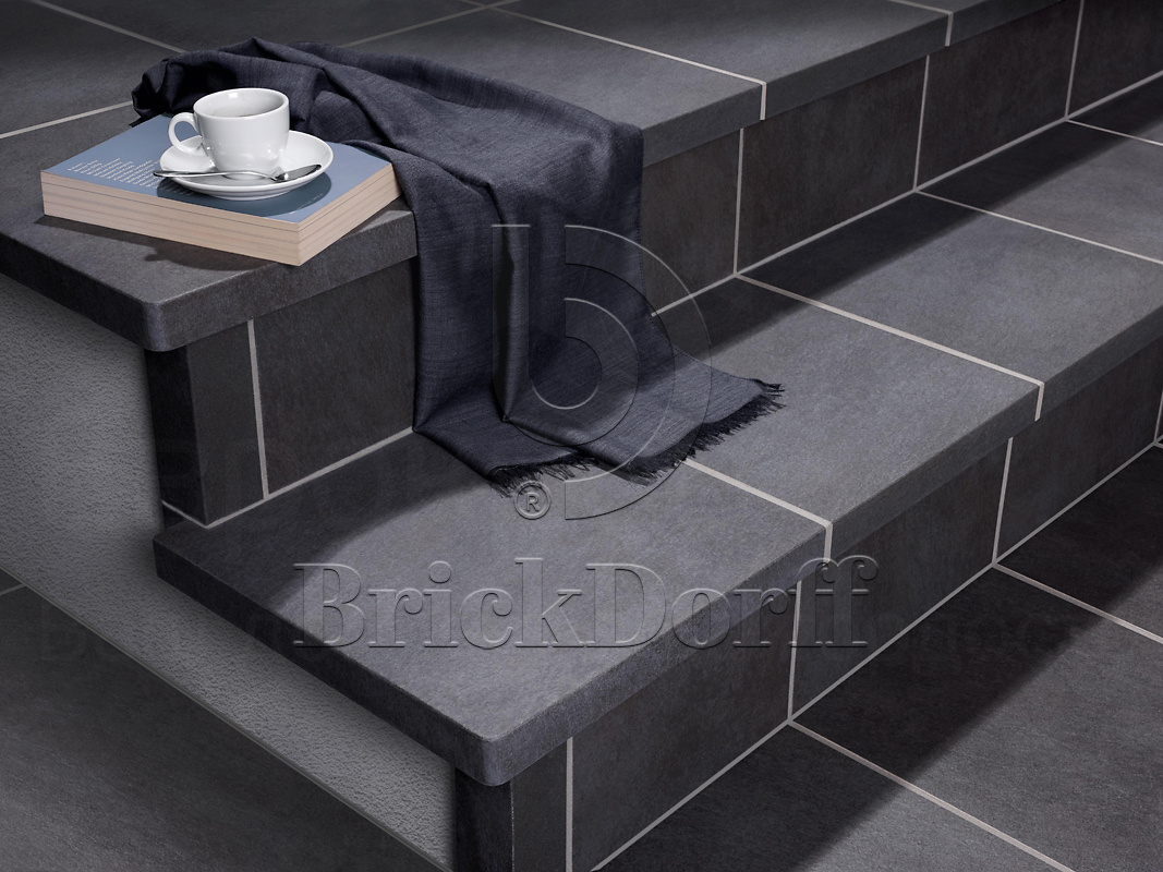 Клинкерная ступень флорентинер противоскользящая плитка EURAMIC CAVAR 543 fosco 340*294*10 мм