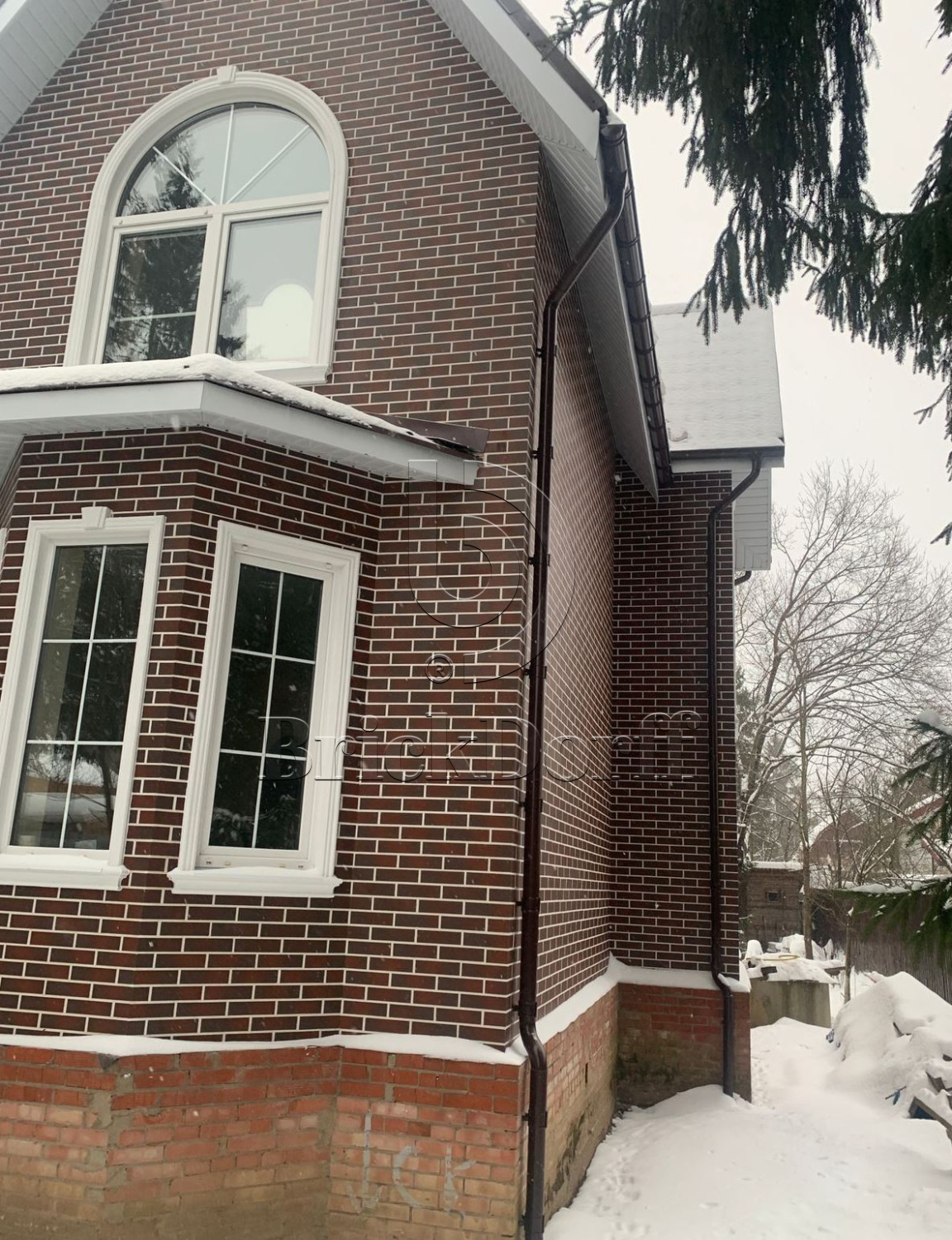 CLOUD BROWN 245X66х7,4 мм Клинкерная фасадная плитка под кирпич облицовочная коричневая