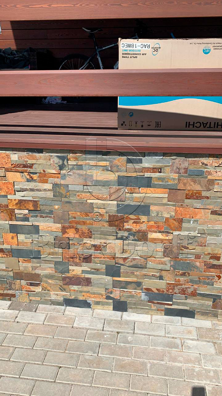 Сланец Цветной 350*180*10\12 мм, натуральный камень для фасада и интерьера BD