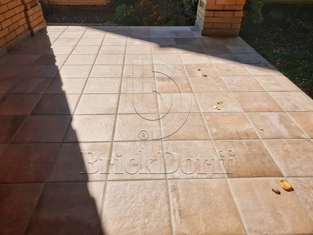 Scandiano Ochra клинкерная ступень с насечками противоскользящая 300x300x11 мм