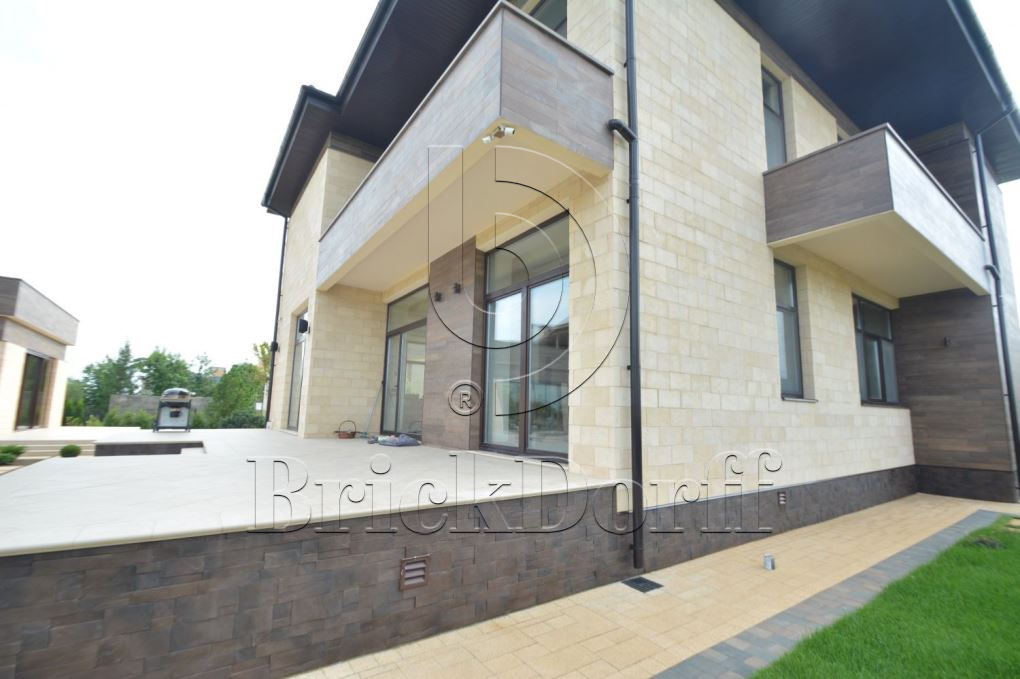 Фасадная облицовочная декоративная плитка травертин-касса 01