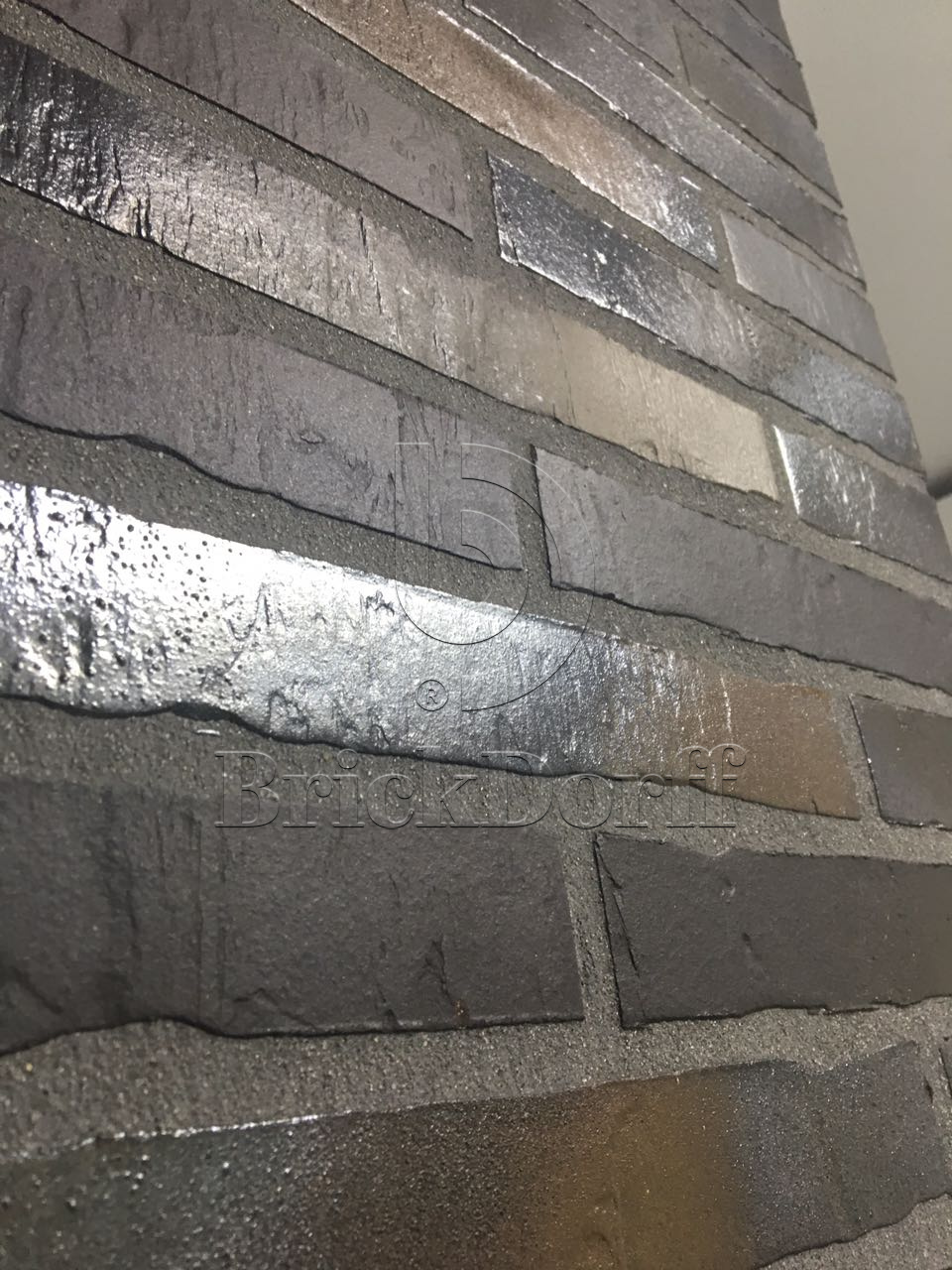 RIEGEL 50 453-siber-schwarz, 490*40*14мм Stroeher Клинкерная фасадная плитка под кирпич ригельная Langformat