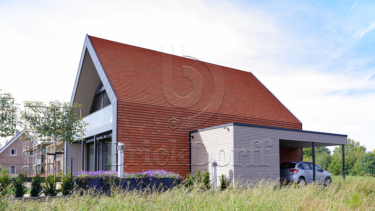 NORDIC 10 Rostrot 365x250x30x14, ABC Клинкерная плитка для навесного вент Фасада и Кровли