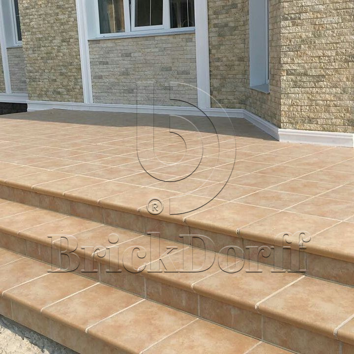 Клинкерная ступень флорентинер противоскользящая плитка EURAMIC CAVAR 541 facello 340*294*10 мм