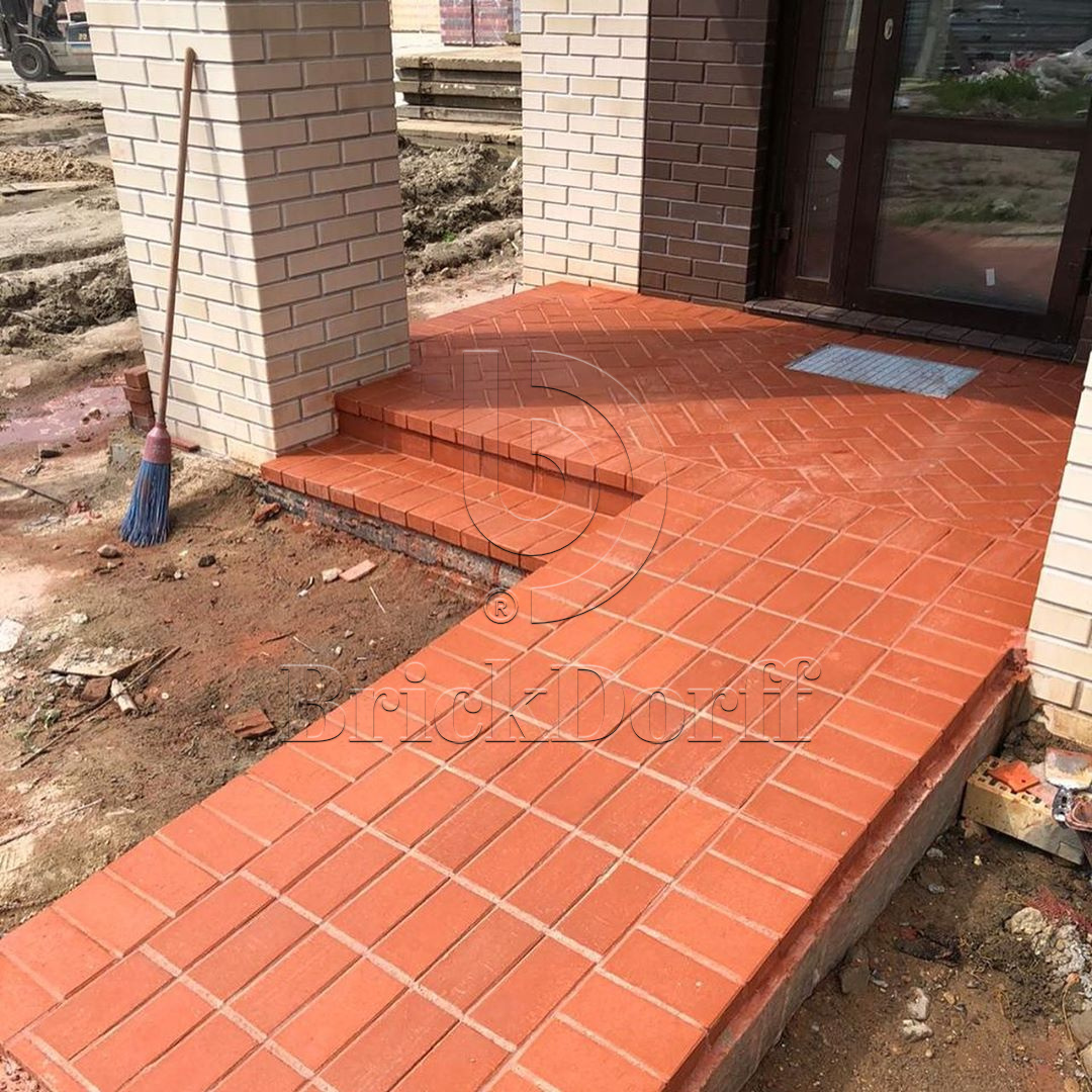 Тротуарная плитка / брусчатка Клинкерная ЛСР (RAUF Design) красный "Лондон" 200*100*50 мм