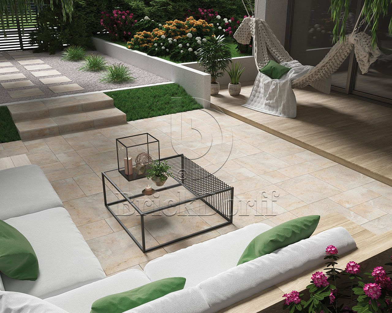 Burlington Ivory Struktura 595*1195*20 мм тротуарная плитка уличная, противоскользящая, керамогранитная Paradyz